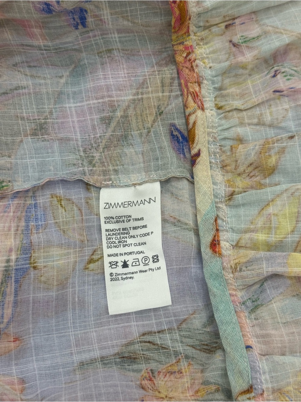 Zimmermann Cira Tiered Shirt Dress Patch Multi Floral Size 0 - Picture 5 of 9